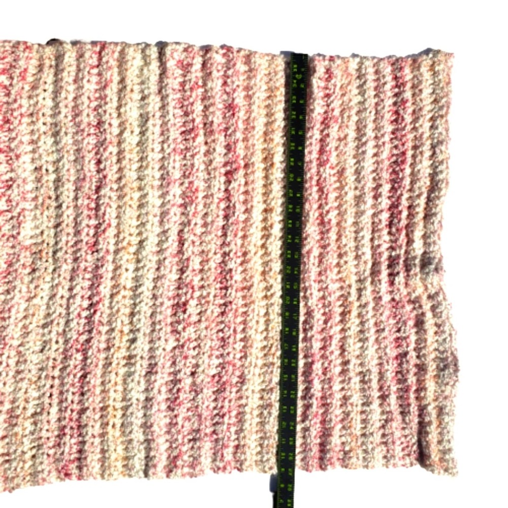 Baby Afghan Blanket Crib Stroller Crochet Berry Peach Handmade Multicolored